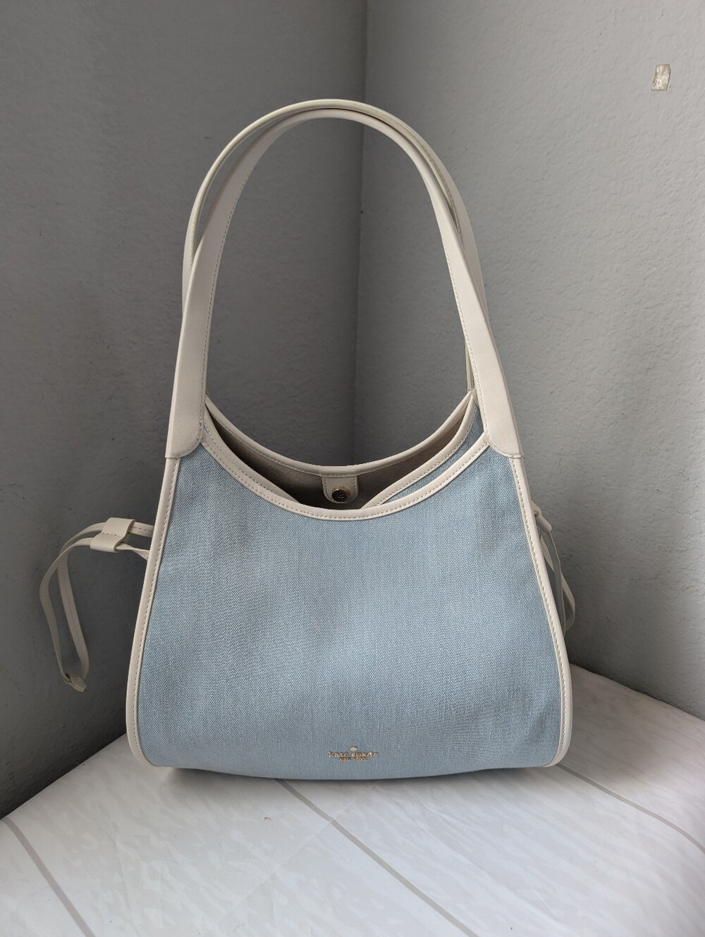 NWT Kate Spade K0138 Stash Medium Denim Carryall Tote Bag